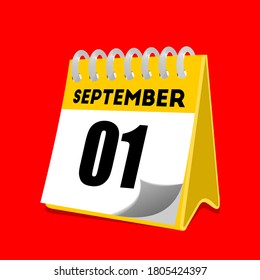 1. September Kalendersymbol Vektorgrafik