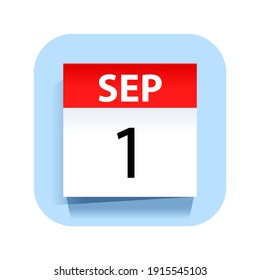 September 1. Calendar Icon. Vector Illustration.