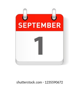 September 1 date visible on a page a day organizer calendar