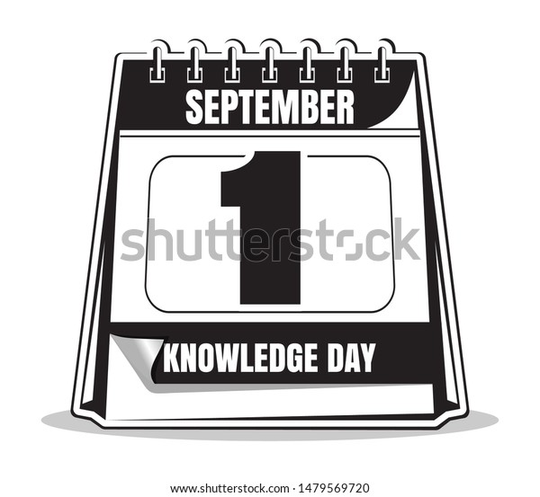 September 1 Desk Calendar Knowledge Day Stock Vector Royalty Free