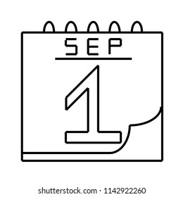 September 1. Special date of the calendar. Thin line icon. Deadline. Holiday. School time. Autumn