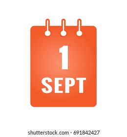 September 1 st calendar colored icon. Back to school. Vector illustration