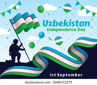 September 1, uzbekistan independence day, Uzbek flag, colorful