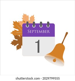 September 1. Vector flat daily calendar icon. Date and time, day, month. Holiday.eps10