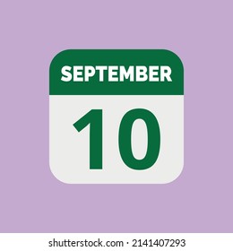 September 10 Calendar Date Icon Stock Vector (Royalty Free) 2141407293 ...