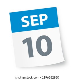 September 10 - Calendar Icon - Vector Illustration