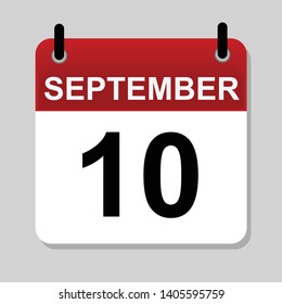 September 10 , calendar icon vector illustration 
