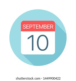 September 10 - Calendar Icon - Vector Illustration