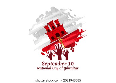 September 10, National day of Gibraltar vector illustration. Suitable for greeting card, poster and banner.
