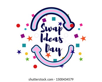 September 10 Is Swap Ideas Day. Share Thoughts, Barter Goods. Banner Vector Design