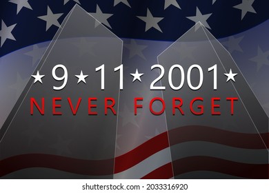 September, 11, 2001 - Patriot Day background. 9-11 Never Forget banner. Vector illustration.