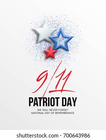 September 11, 2001 Patriot Day background. We Will Never Forget. background. Vector illustration EPS10