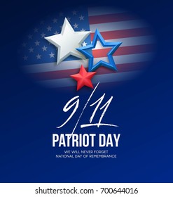 September 11, 2001 Patriot Day background. We Will Never Forget. background. Vector illustration EPS10