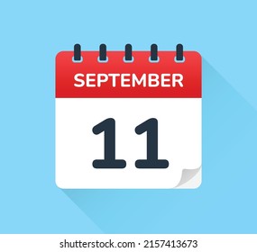 September 11 - Calendar Icon Vector.