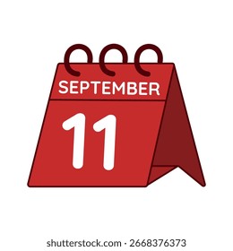 september 11 desk calendar vector on white background
Vector red calendar flat icon