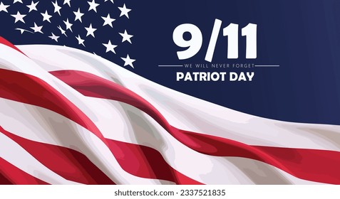 September 11, patriot day background. United states flag poster