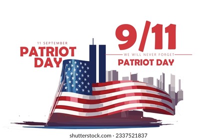 September 11, patriot day background. United states flag poster