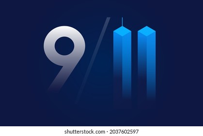 September 11 Remembrance Day USA abstract background in blue color - vector illustration