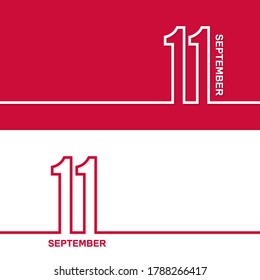September 11. Set of vector template banners for calendar, event date.