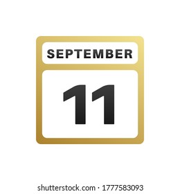 11 de septiembre en un calendario de un solo día