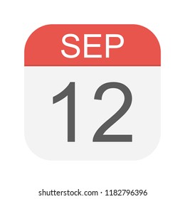 September 12 - Calendar Icon - Vector Illustration