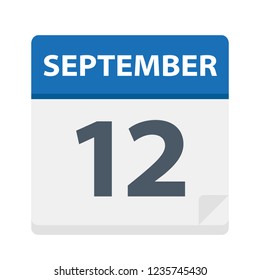 September 12 - Calendar Icon - Vector Illustration
