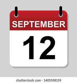 September 12 , calendar icon vector illustration 