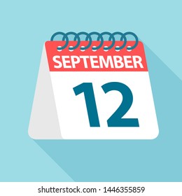 September 12 - Calendar Icon - Vector Illustration