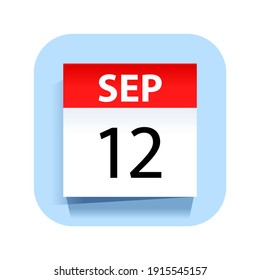 September 12. Calendar Icon. Vector Illustration.