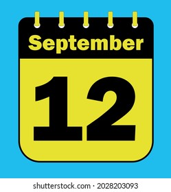 September 12 - Calendar Icon - Vector Illustration