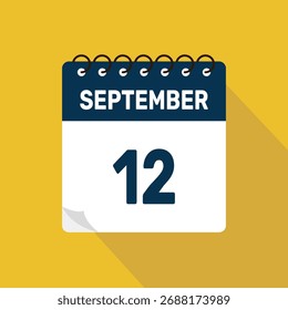12. September Kalendersymbol, Vektorgrafik mit Design