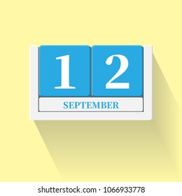 September 12. Vector flat daily calendar icon. Date and time, day, month. Holiday. Season.