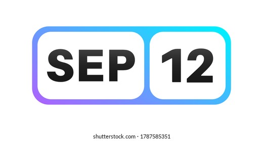 September 12th date on a single day calendar page.