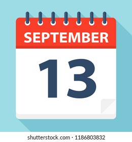 September 13 - Calendar Icon - Vector Illustration