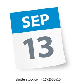 September 13 - Calendar Icon - Vector Illustration