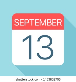 September 13 - Calendar Icon - Vector Illustration