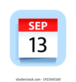 September 13. Calendar Icon. Vector Illustration.