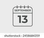 September  13 calendar reminder. 13 September  daily calendar icon template. Calendar 13 September  icon Design template. Vector illustration
