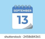 September  13 calendar reminder. 13 September  daily calendar icon template. Calendar 13 September  icon Design template. Vector illustration
