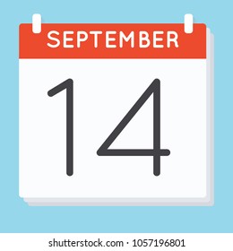 September 14 Calendar Icon Vector Illustration Stock Vector (Royalty ...