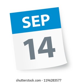 September 14 - Calendar Icon - Vector Illustration