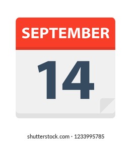 September 14 - Calendar Icon - Vector Illustration