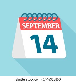 September 14 - Calendar Icon - Vector Illustration