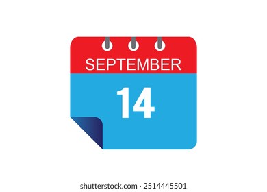 September 14 - Calendar icon vector.