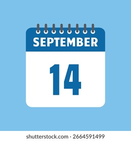 14 de setembro ícone de calendário Vetor página design de mês