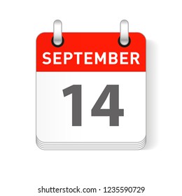 September 14 date visible on a page a day organizer calendar