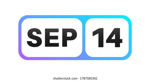 September 14th date on a single day calendar page.