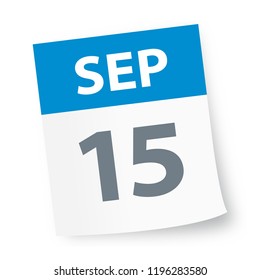September 15 - Calendar Icon - Vector Illustration