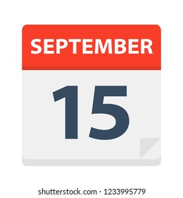 September 15 - Calendar Icon - Vector Illustration