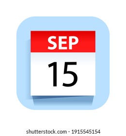 September 15. Calendar Icon. Vector Illustration.